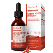 Cayenne Pepper Drops Supplement Liquid, Cayenne Pepper Extract with Hawthorn, Beet Root Powder, Turmeric Curcumin, Organic Ginseng, Garlic Extract, 1 Pack By Mulittea