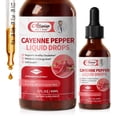 thumbnail image 1 of Cayenne Pepper Liquid Drops Supplement, with Hawthorn, Beet Root Powder, Turmeric Curcumin -  Cardiovascular Support, Immune Health – 2 Fl Oz , 60 mL, 1 of 5