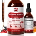 thumbnail image 1 of Cayenne Pepper Liquid Drops – 300mg Capsaicin Formula with Hawthorn & Beetroot, 2 fl oz, 1 of 7