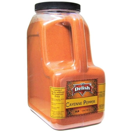 Cayenne Pepper Powder by Its Delish, 5 LBS Restaurant Gallon Size Jug With handle All-Natural Red Pepper Powder for Cooking, Camping, and Meals Kosher and Non-GMO