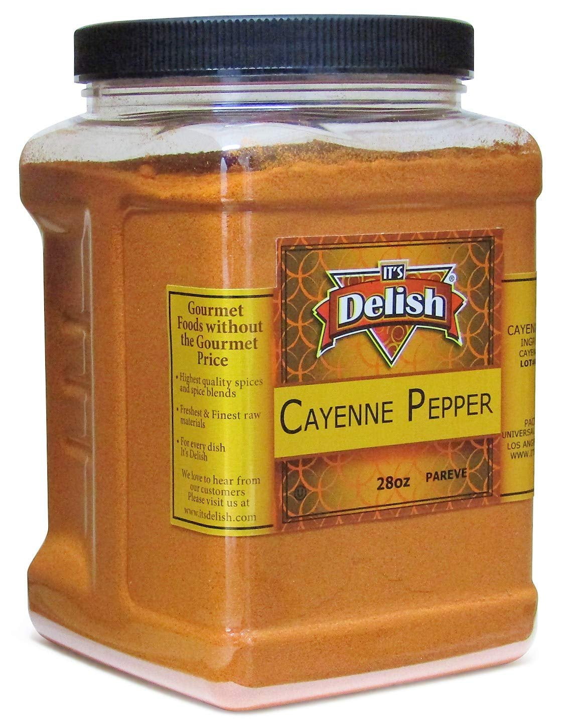 Cayenne Pepper Powder by Its Delish, 28 Oz Reusable Container  All-Natural Red Pepper Powder for Cooking, Camping, and Meals  Kosher and Non-GMO