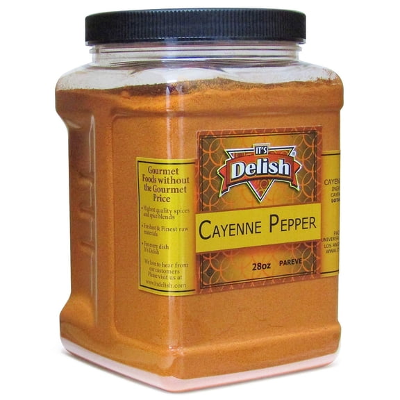 Cayenne Pepper Powder by Its Delish, 28 Oz Reusable Container All-Natural Red Pepper Powder for Cooking, Camping, and Meals Kosher and Non-GMO