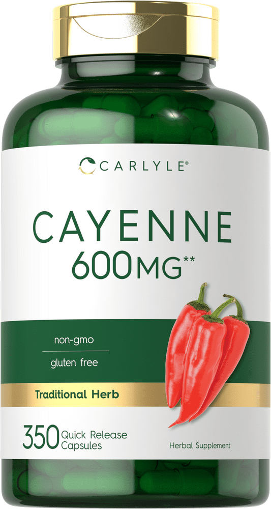 Cayenne Pepper Supplement 600mg 350 Capsules by Carlyle