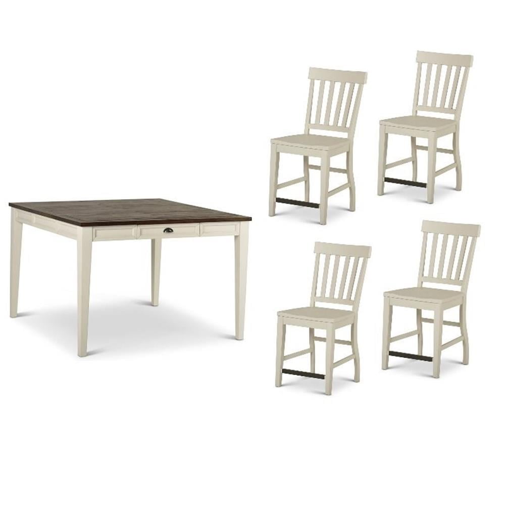 Steve Silver Cayla 5 Piece Counter Pub Set in White - Walmart.com