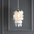 thumbnail image 1 of JONATHAN Y Cayla 7" Seashell LED Pendant Pendant, White/Chrome, 1 of 7