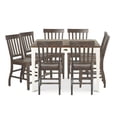 thumbnail image 1 of Cayla 9-Piece Counter Height Dining Set with Dark Oak Chairs, 1 of 4