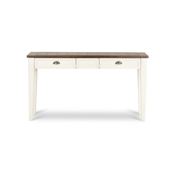 Steve Silver Cayla Farmhouse 54" Wood Console Table, Dark Oak/Antique White