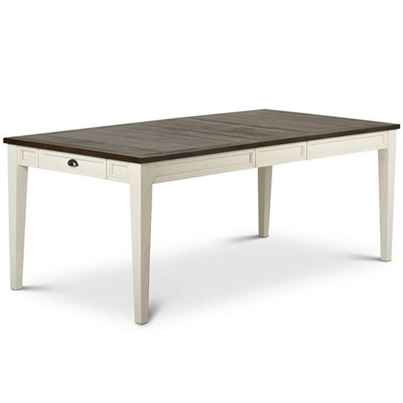 Cayla Extendable Dining Table in Dark Oak with distressing