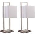 thumbnail image 1 of Caylee Stainless Steel Table Lamp with Fabric Rectangle Shade White (Set of 2), 1 of 4