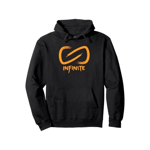 Caylus Gaming Infinite Logo Hooded Sweatshirt - Black & Orange Gaming Design, Slim-Fit Polyester Pullover Hoodie for Men & Women, All-Season Casual Wear with Infinity Symbol & Caylus Logo, Machine Wa