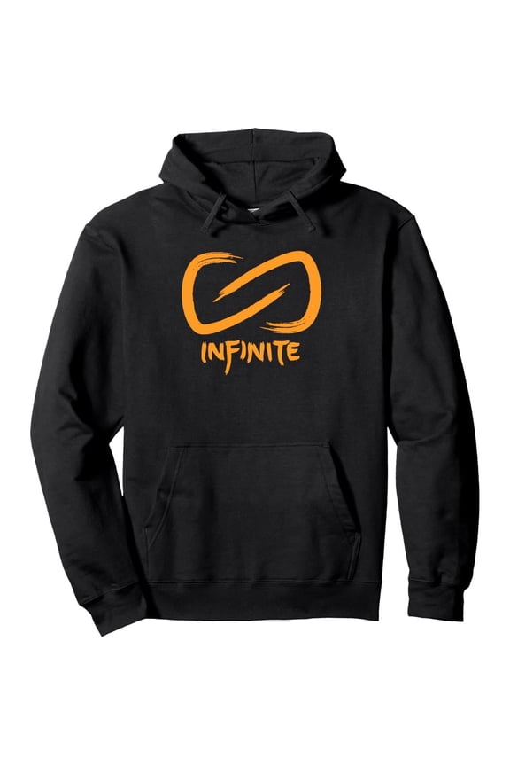 Caylus Gaming Infinite Logo Hooded Sweatshirt - Black & Orange Gaming Design, Slim-Fit Polyester Pullover Hoodie for Men & Women, All-Season Casual Wear with Infinity Symbol & Caylus Logo, Machine Wa