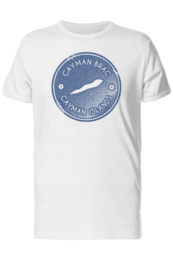 Cayman Brac Map Cayman Islands T-Shirt Men -Image by Shutterstock, Male Large