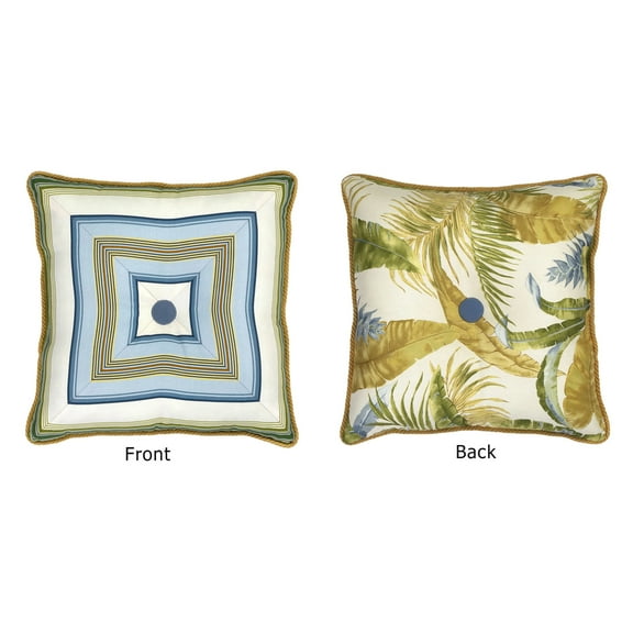 Cayman II Pillows - Square Pillow - Stripe with Floral