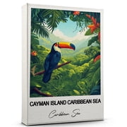 Cayman Island Caribbean Sea Travel Poster Canvas   Caribbean Sea Canvas   Unique Gift Idea for Home, Office, or Living Space