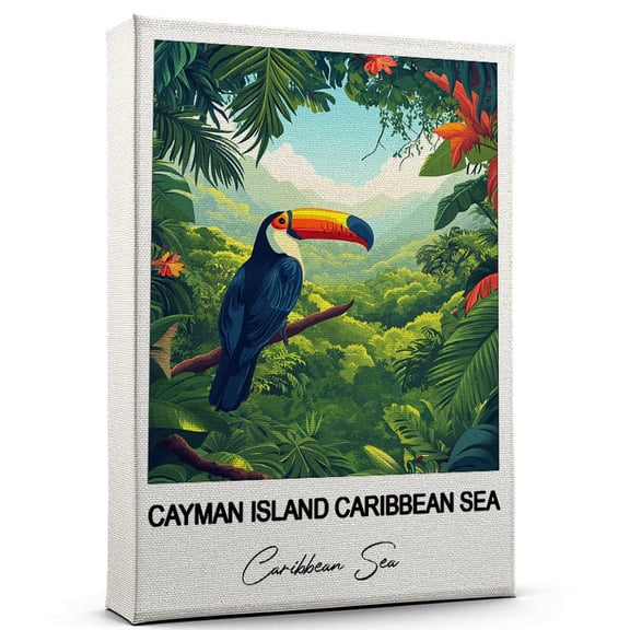 Cayman Island Caribbean Sea Travel Poster Canvas Caribbean Sea Canvas Unique Gift Idea for Home, Office, or Living Space