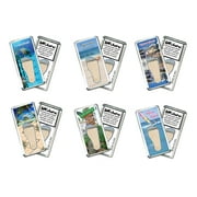 Cayman Islands FootWhere Souvenir Magnets. 6 Piece Set. CY200 - Assorted