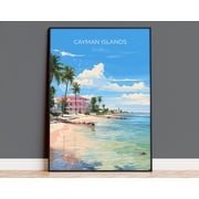 Cayman Islands Travel Print, Travel Poster of Cayman Islands, Caribbean, Cayman Islands Art Lovers Gift, Wall Art Print, 8x12 UNFRAMED