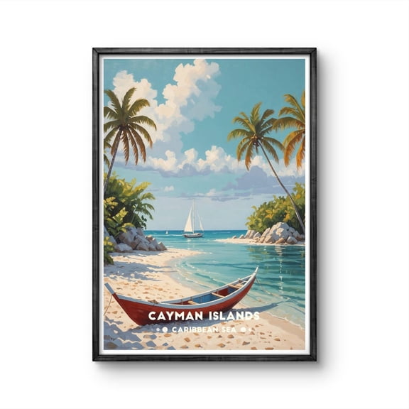 Cayman Islands Tropical Caribbean Beach Poster Unframed Paper Print