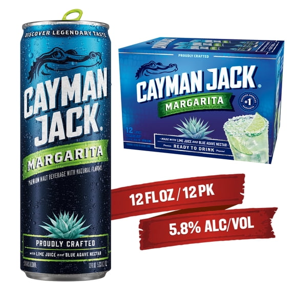 Cayman Jack Margarita, 12 Pack, 12 fl oz Cans, 5.8% ABV