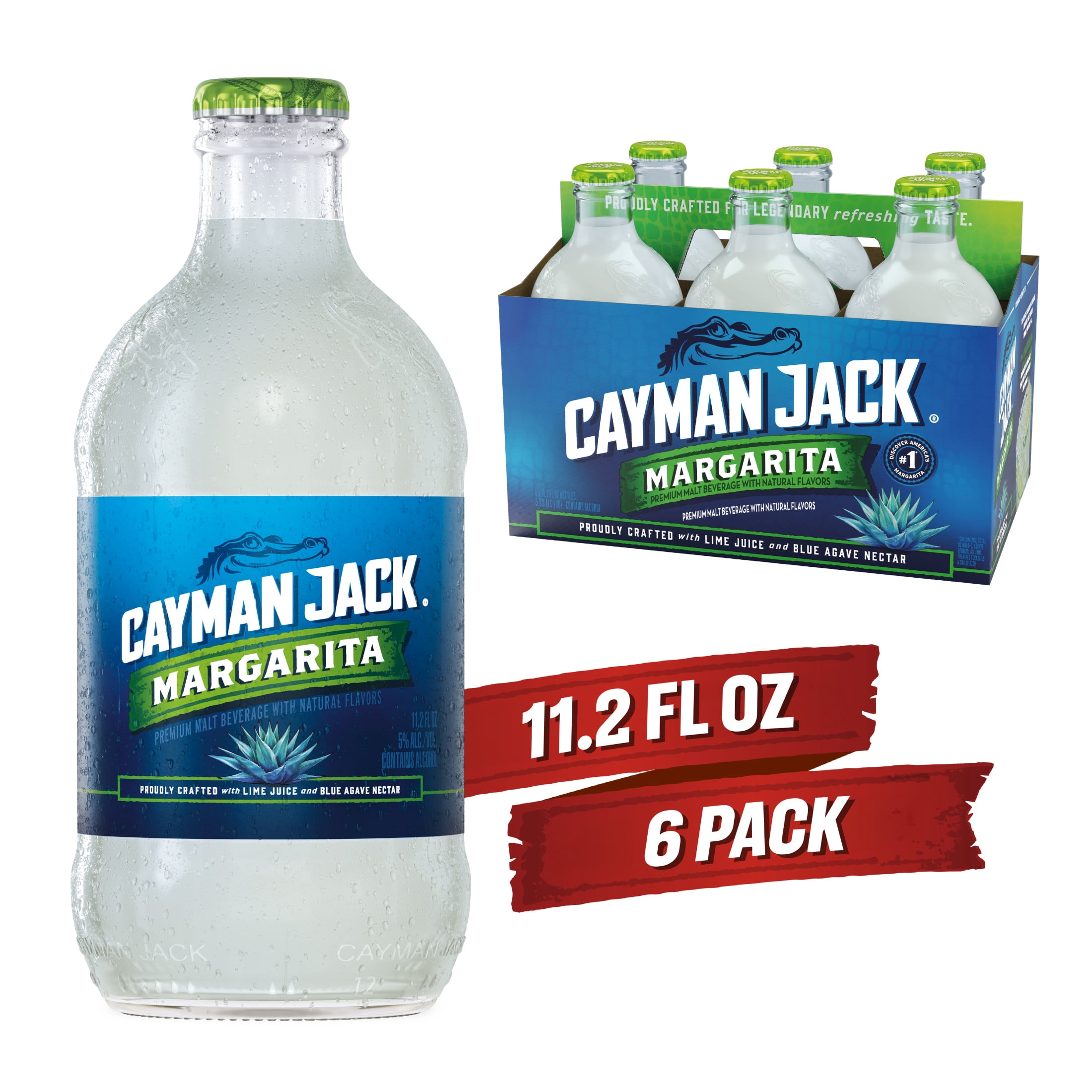 Cayman Jack, Margarita, 6 Pack, 11.2 fl oz Bottles, 5.8% ABV
