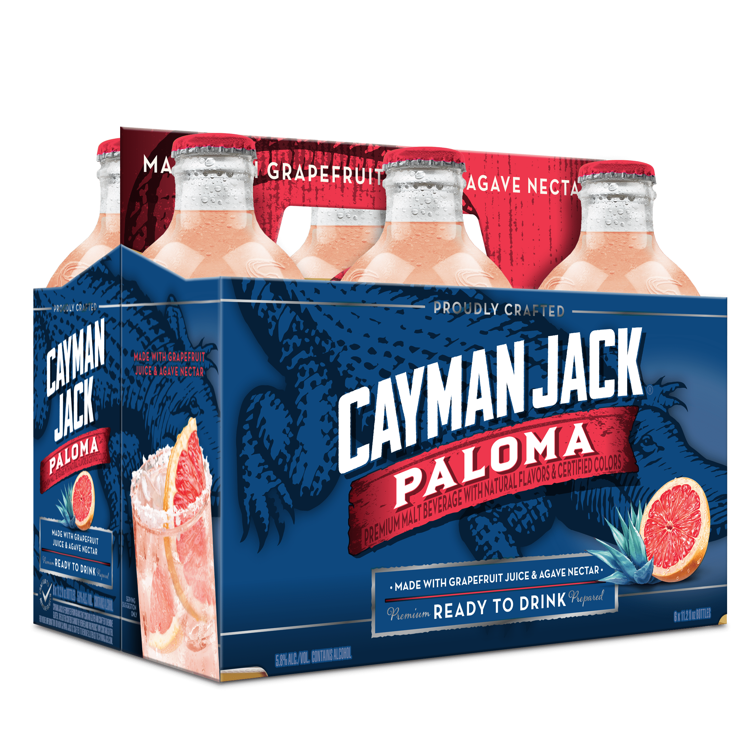 Cayman Jack Paloma Cocktail, 6 Pack, 11.2 fl oz Bottles, 5.8% ABV