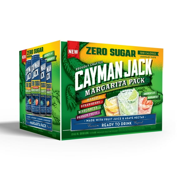 Cayman Jack Zero Sugar Variety Pack, 12 Pack, 12 fl oz Cans, 4.8% ABV