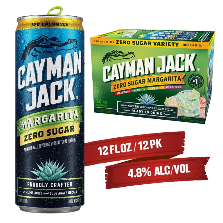 Cayman Jack Zero Sugar Variety Pack, 12 Pack, 12 fl oz Cans, 4.8
