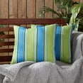 thumbnail image 1 of Cayman Stripe Outdoor Square Throw Pillow (2-pack), 1 of 4