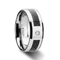 thumbnail image 1 of Cayman Tungsten Carbide Ring With Black Carbon Fiber And White Diamond Setting With Bevels, 1 of 2