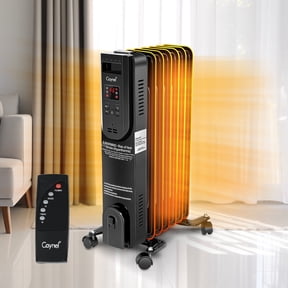 Caynel 1500W Electric Oil Filled Radiator Heater with Adjustable Thermostat Room Radiant,24H TimerTip-over Protection