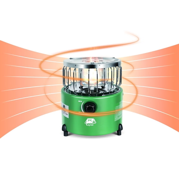 Caynel 2 in 1 Portable Propane Heater and Stove, Outdoor Camping Liquefied Gas Stove, Ice Fishing Hiking Hunting Survival Emergency, Green