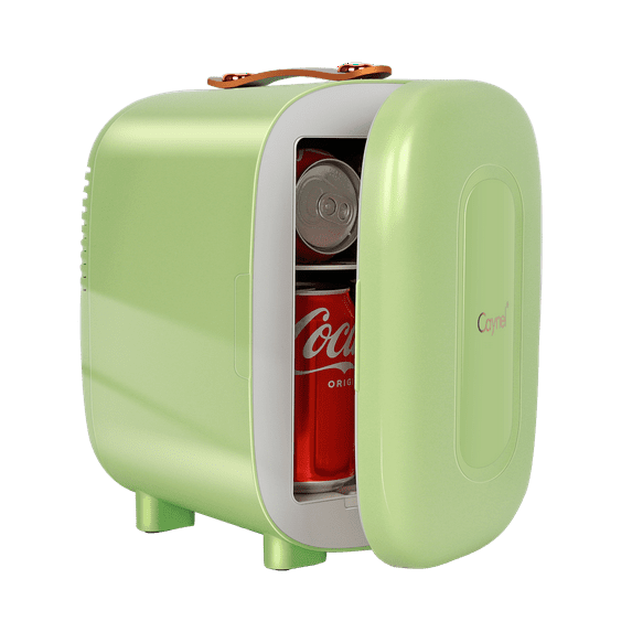 Caynel 5L Portable Retro Mini Fridge 6-can Mini Refrigerator,Green