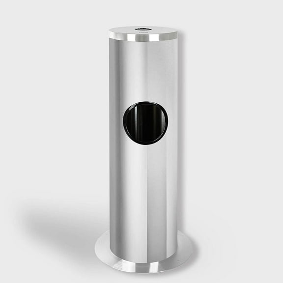 Caynel Floor Standing Wipe Dispenser with Built-in Trash Receptacle, Stainless Steel, Silver
