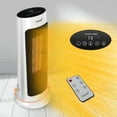 thumbnail image 1 of Caynel Oscillating Tower Ceramic Heaters, Electric Space Heater for Home with Thermostat 12-Hour Timer, 1500W, White, 1 of 6