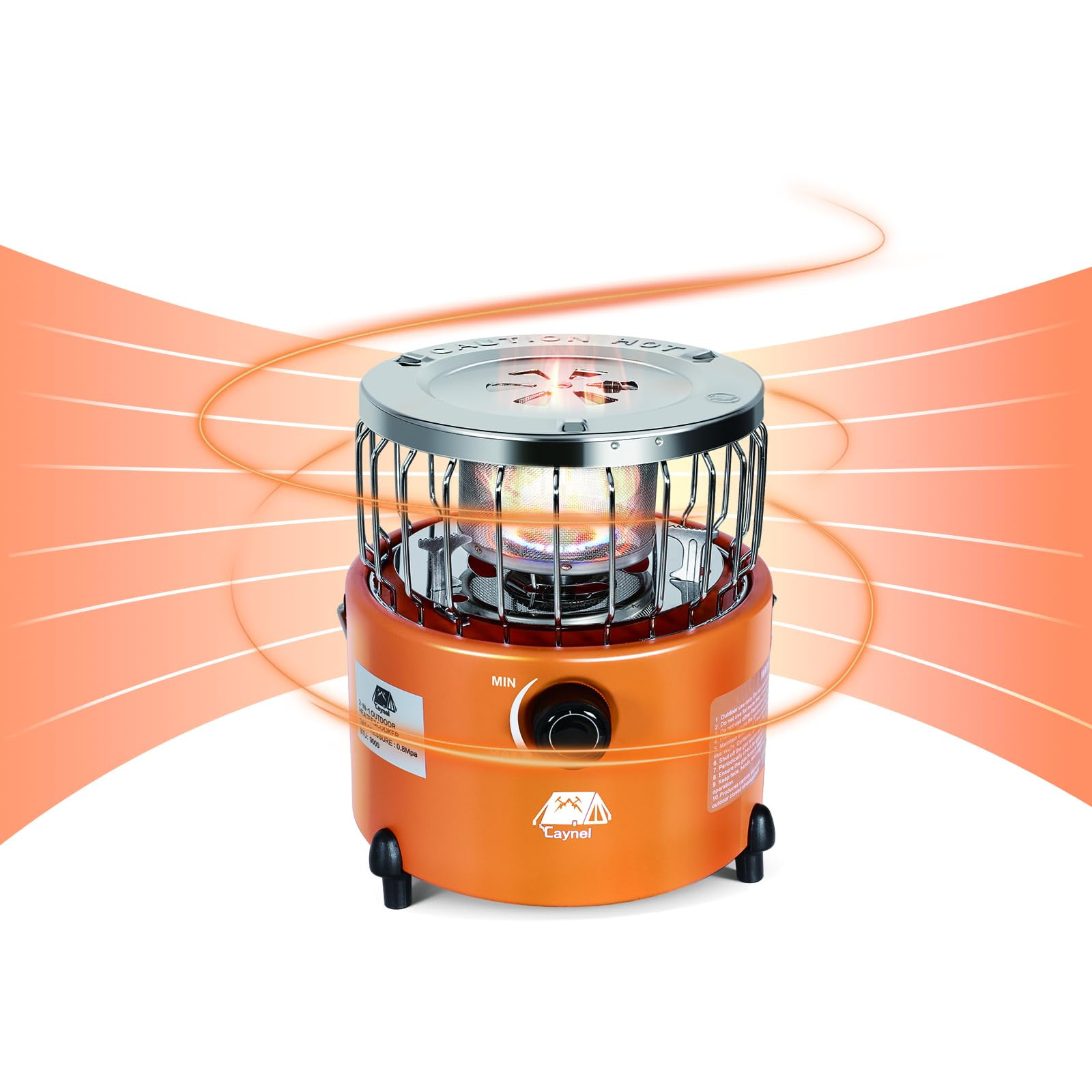 Caynel Portable Propane Heater and Stove Camping Liquefied Gas Stove ,Orange