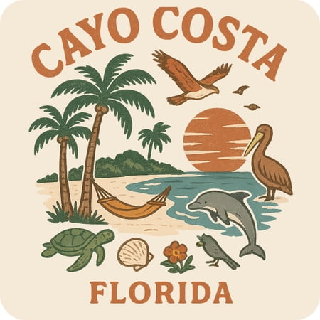 Cayo Costa Florida Keepsakes Souvenir Vinyl Sticker – Destination Travel Keepsake Collectible (3-Inches Wide)