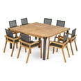 thumbnail image 1 of Noble House Bamford 9-Piece Acacia Wood Outdoor Patio Dining Set in Teak/Black, 1 of 10