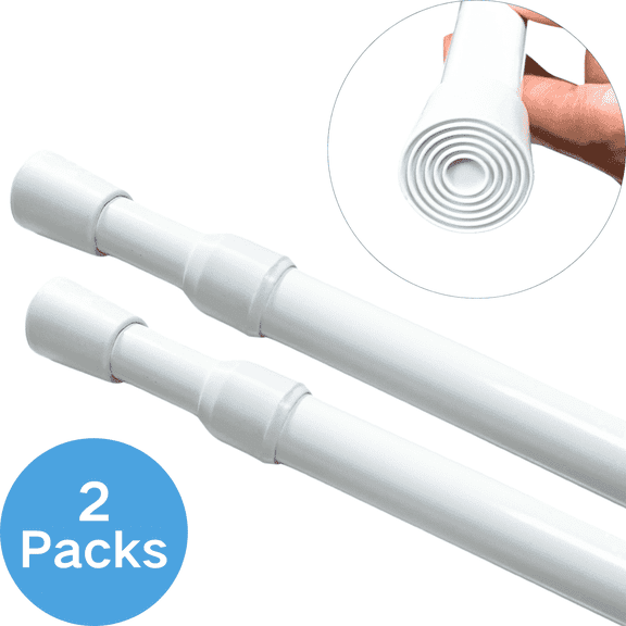 Cayton 2pcs Adjustable Tension Window Curtain Rods,Adjustable 41 to 75 inches,Diameter 0.87 inches,No Drilling Required