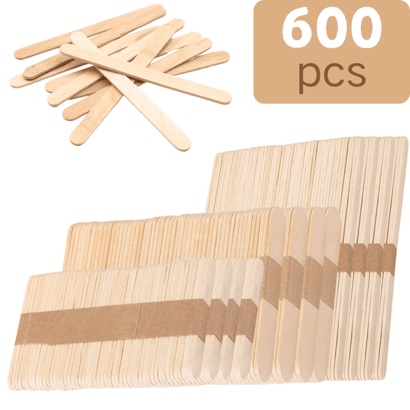 Cayton Wood Craft Sticks,600 pieces,3 sizes mini mid large