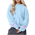 thumbnail image 1 of Caywon Casual Loose-Fit Christmas Printed Hooded Sweatshirt for Women Round Neck Long Sleeves Festive Design for Holiday Parties and Winter Wear, 1 of 4