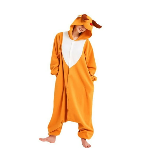 Caywon Christmas Pajamas Autumn Winter Home wear Adult Long-Pants Onesies Festive for Home Wear Adult Jumpsuit Pants Cute Long Sleeve Jumpsuit Pajamas