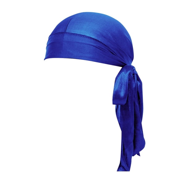 Caywon Classic Breathable Headscarves Men's Woman‘S Solid Color Headscarf Spring Summer for Daily Wear Choice Adjustable Hair Tie Function(Dark Blue,Free Size)