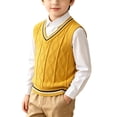 thumbnail image 1 of Caywon Classic Kids' V-Neck Sweater Vest with Ribbed Trim, Sleeveless Knitted School Uniform Top for Boys and Girls Fall and Spring, 1 of 9