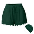 thumbnail image 1 of Caywon Women's Solid Color Lace Shorts Casual Shorts Spring Summer Breathable Soft Fashion Casual Home Wear Loose Shorts(Green,S), 1 of 8