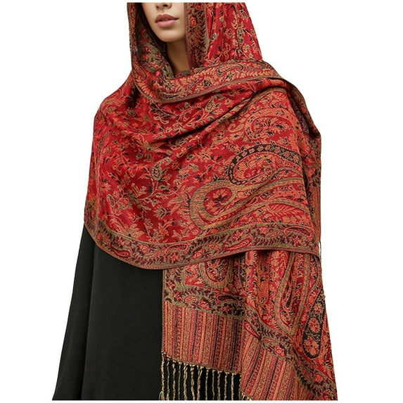 Caywon Fashion Large Scarf Winter Shawls Wraps for Women Extra Soft Throw Womens Cold Scarfs Soft Ethnic Style Shawl Warm Scarf