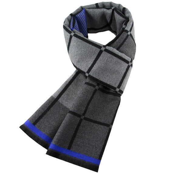 Caywon Men's Classic Warm Thickened Brushed Striped Scarf Cozy Soft Winter Necessary Stylish Striped Design Thick Material for Extra Warmth Cold Weather Accessory