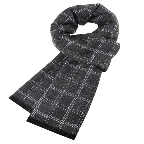 Caywon Men's Classic Warm Thickened Brushed Striped Scarf Cozy Soft Winter Necessary Stylish Striped Design Thick Material for Extra Warmth Cold Weather Accessory