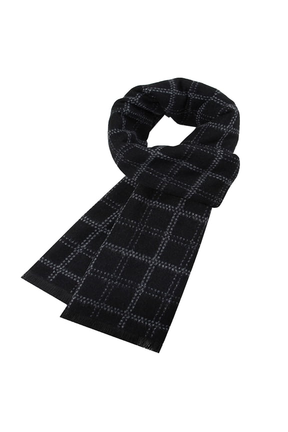 Men's Classic Warm Thickened Brushed Striped Scarf Cozy Soft Winter Necessary Stylish Striped Design Thick Material for Extra Warmth Cold Weather Accessory