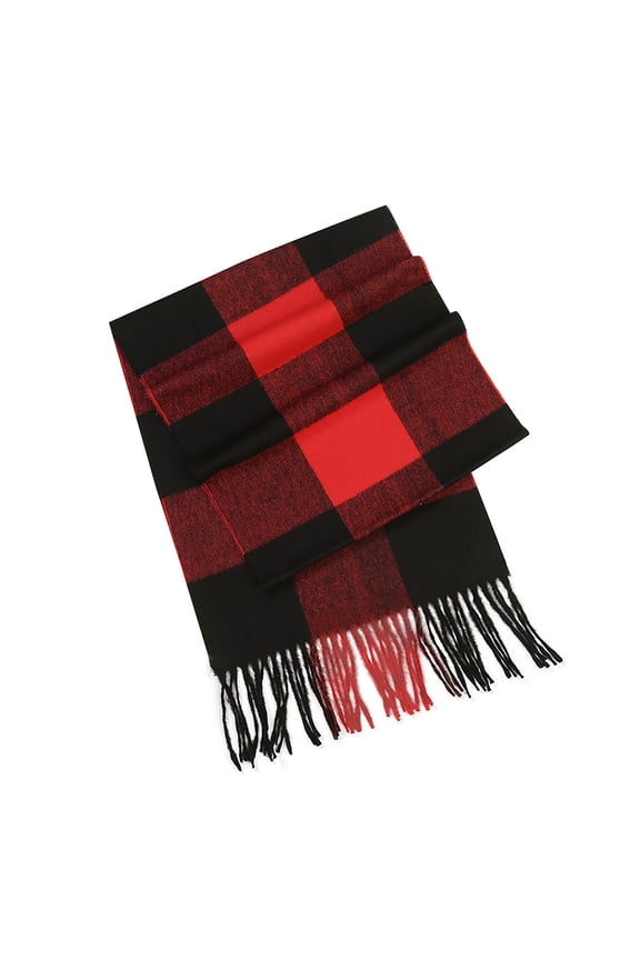 Men's Fashion British Plaid Multifunctional Scarf Winter Warm Fringed Shawl Soft Comfortable Stylish Versatile Cold Weather Accessory for Daily Casual Office Outdoor Use