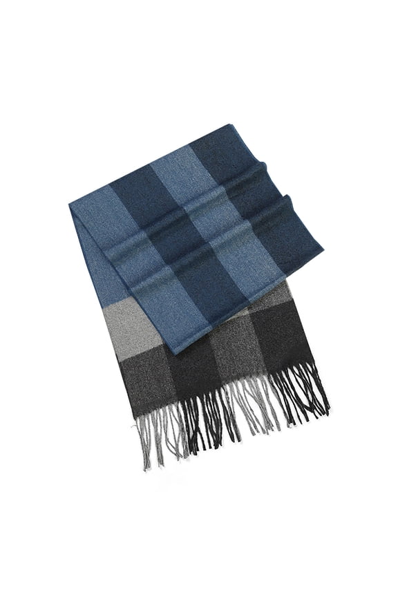 Men's Fashion British Plaid Multifunctional Scarf Winter Warm Fringed Shawl Soft Comfortable Stylish Versatile Cold Weather Accessory for Daily Casual Office Outdoor Use